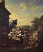 William Hogarth Four hours a day in the evening oil painting on canvas